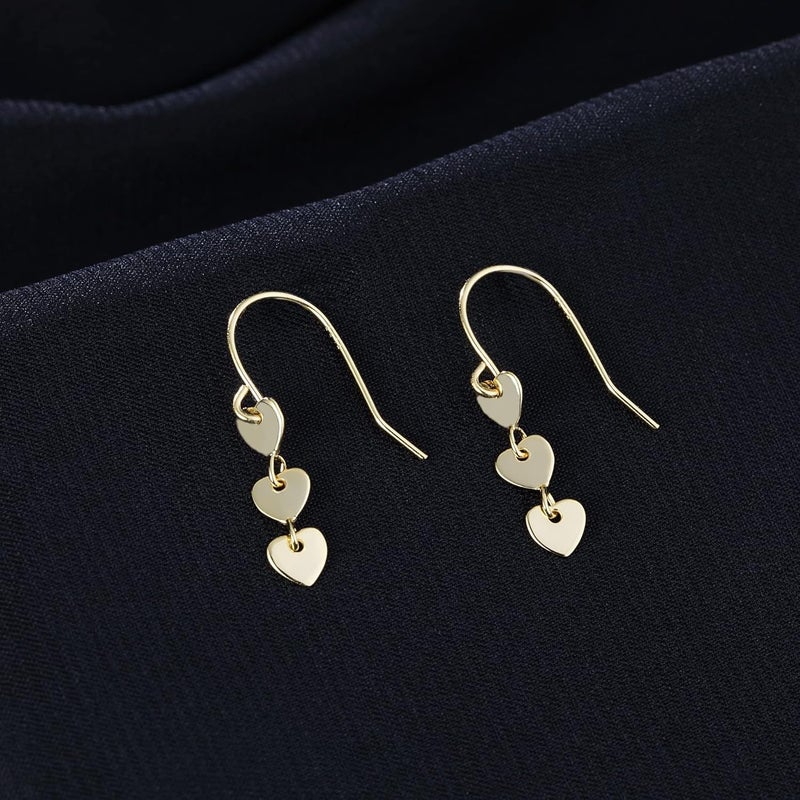 Reffeer Solid 925 Sterling Silver Love Heart Drop Earrings for Women Teen Girls Sweet Heart Dangle Earrings Hook Earrings - Image 4